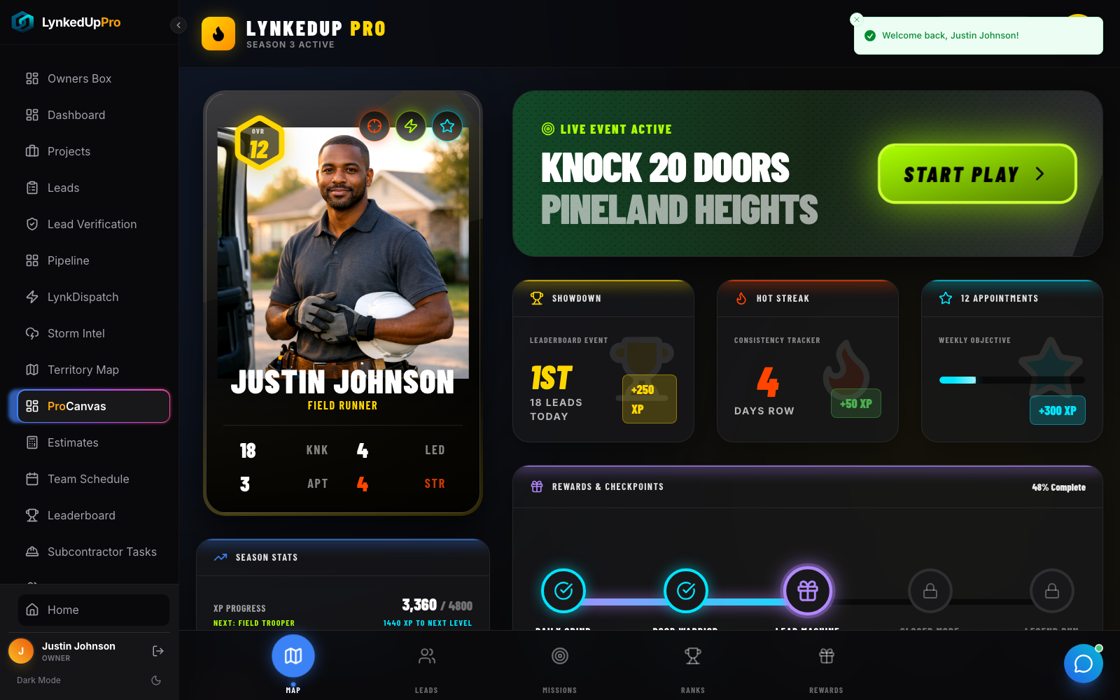 ProCanvas operator card