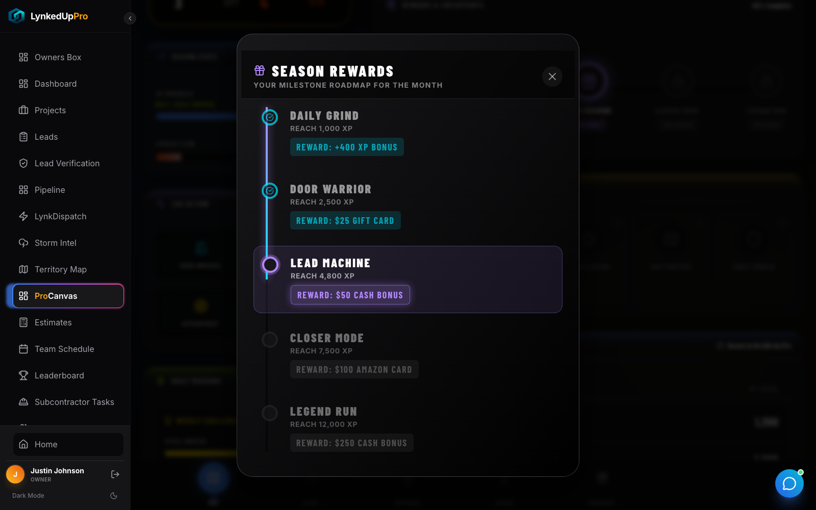 Season rewards path