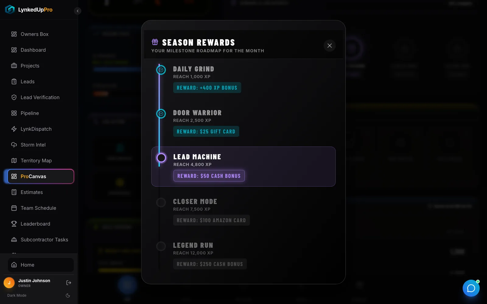 Season rewards path