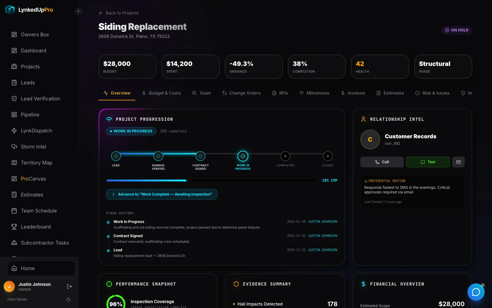Project overview lifecycle